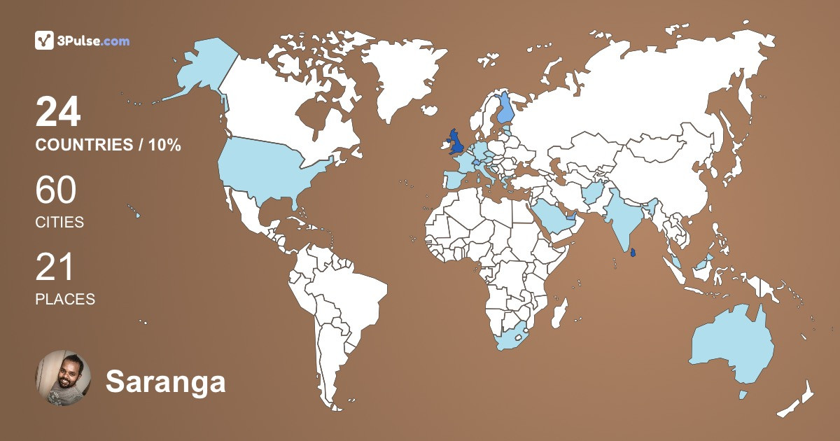 Изображение Карты путешествий Saranga Liyanage