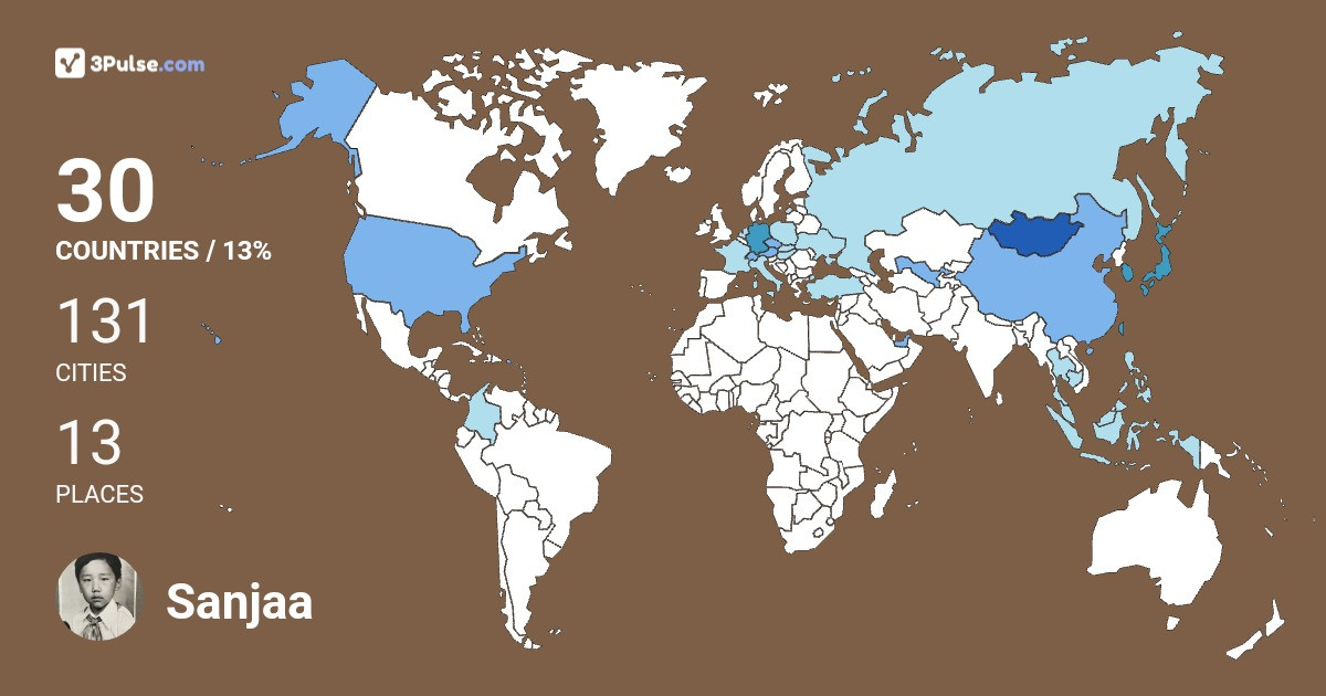 Изображение Карты путешествий Sanjaa Sainbat