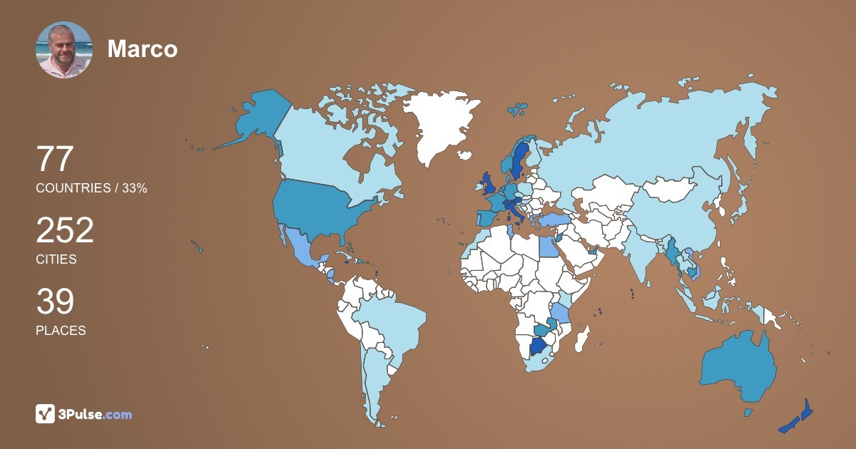 Marco Rosa's Travel Map Image