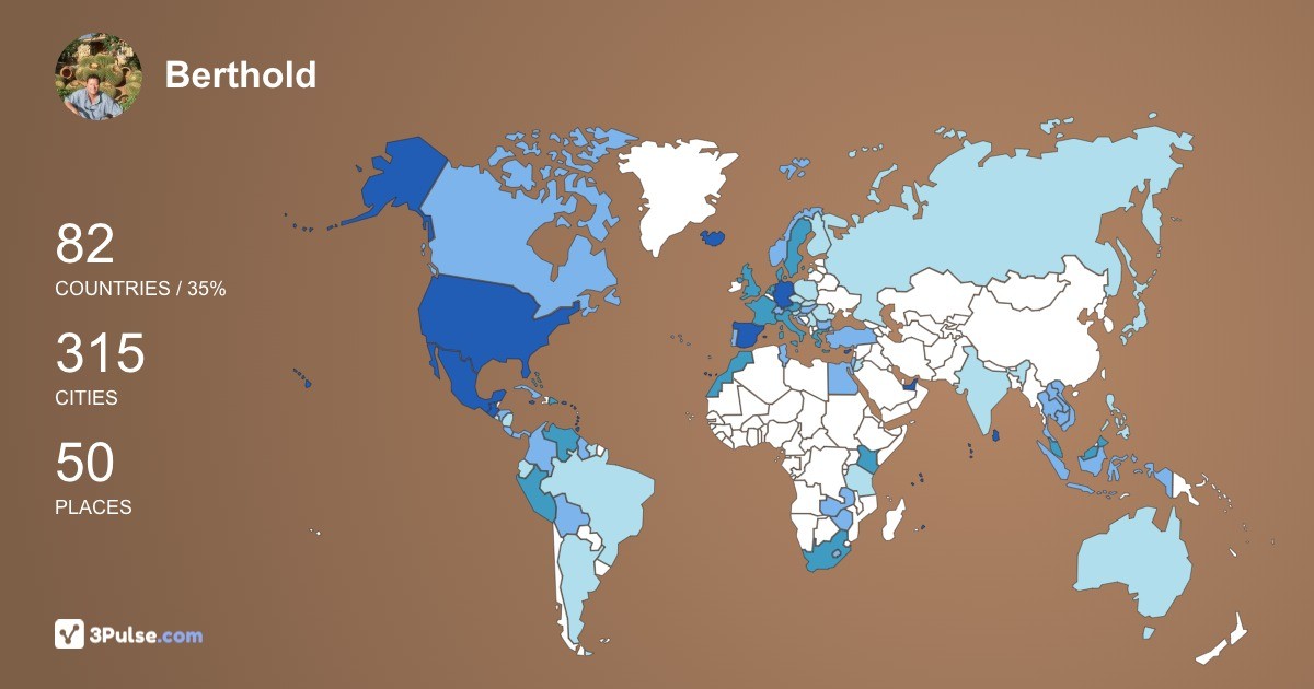 Berthold Holly's Travel Map Image