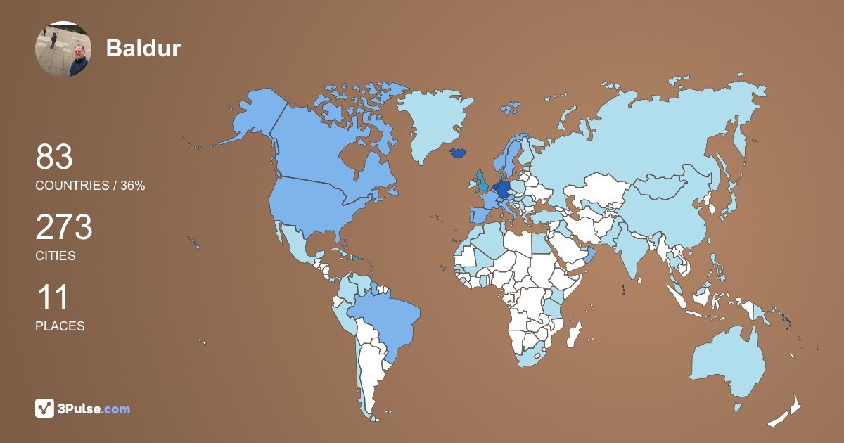 Baldur Vilhjlmsson's Travel Map Image