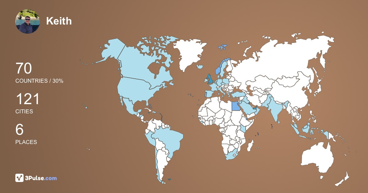 Keith Mcewen's Travel Map Image
