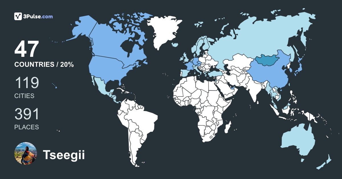 Tseegii Tsog's Travel Map Image
