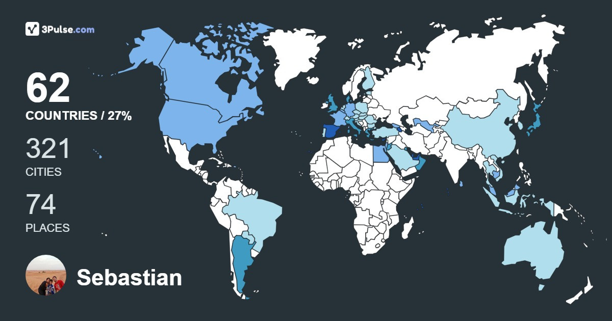 Sebastian Bonet's Travel Map Image