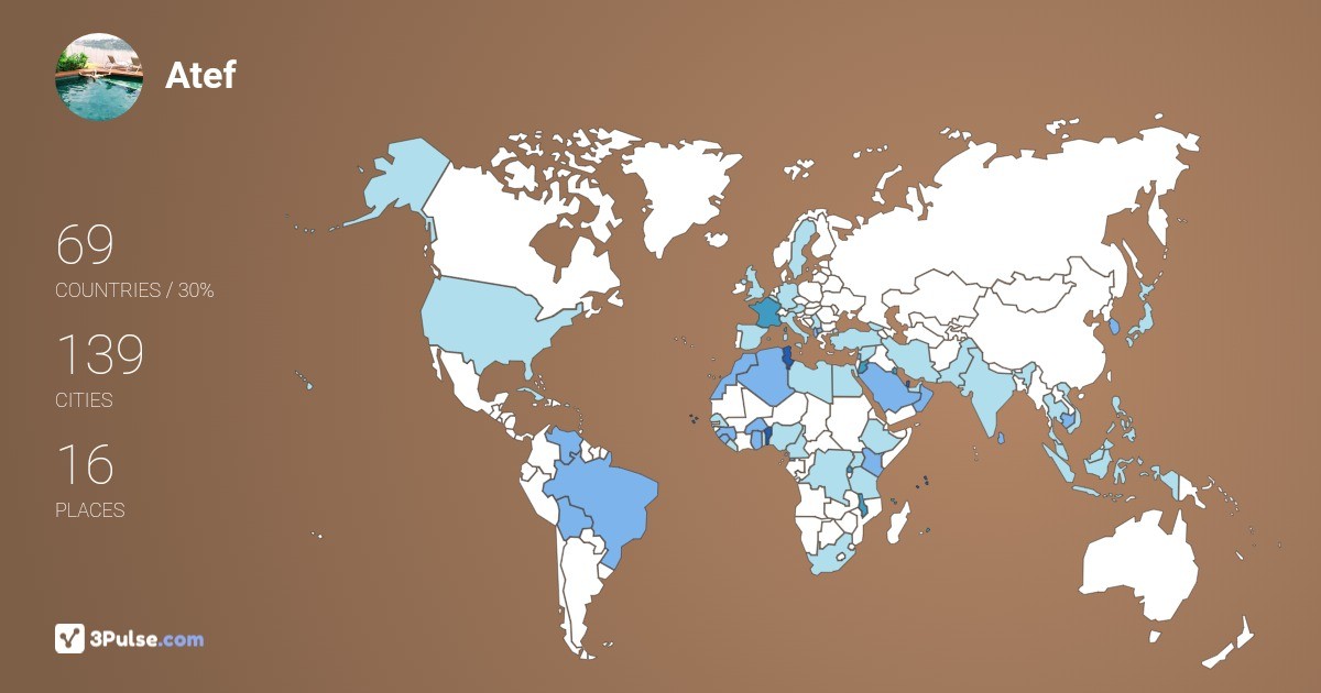 Изображение Карты путешествий Atef Ben-Youssef