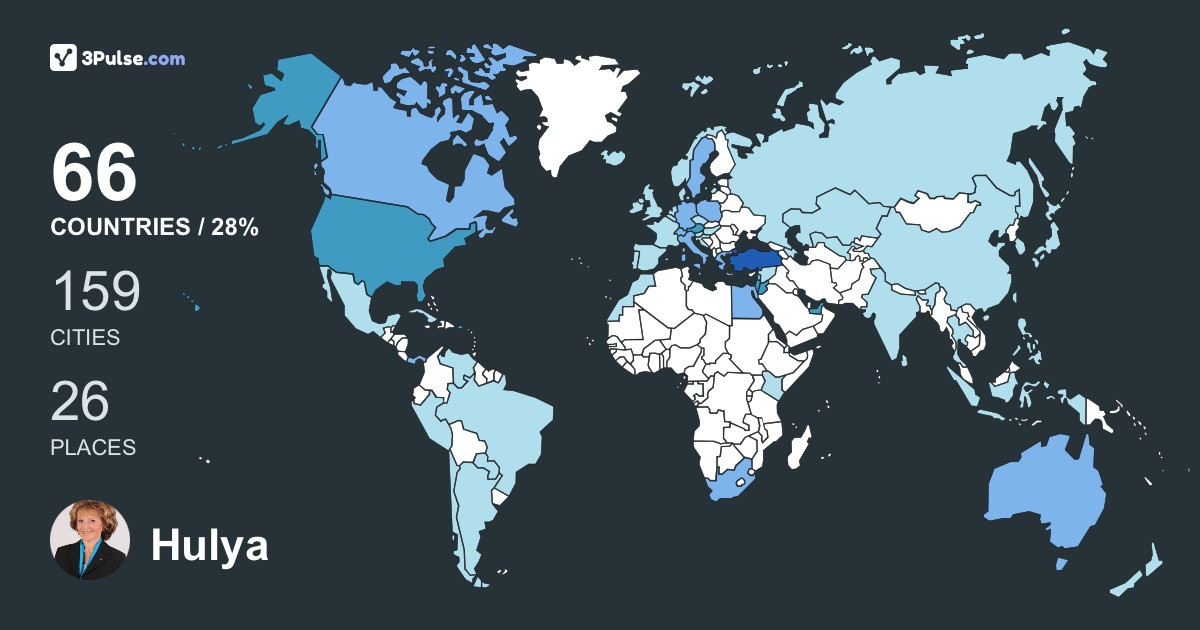 Hulya Aslantas's Travel Map Image