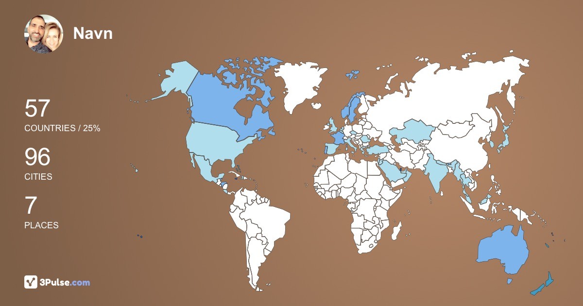 Navn Burania's Travel Map Image