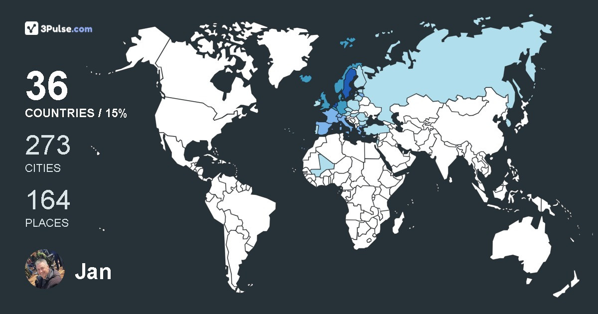 Jan Eenling's Travel Map Image