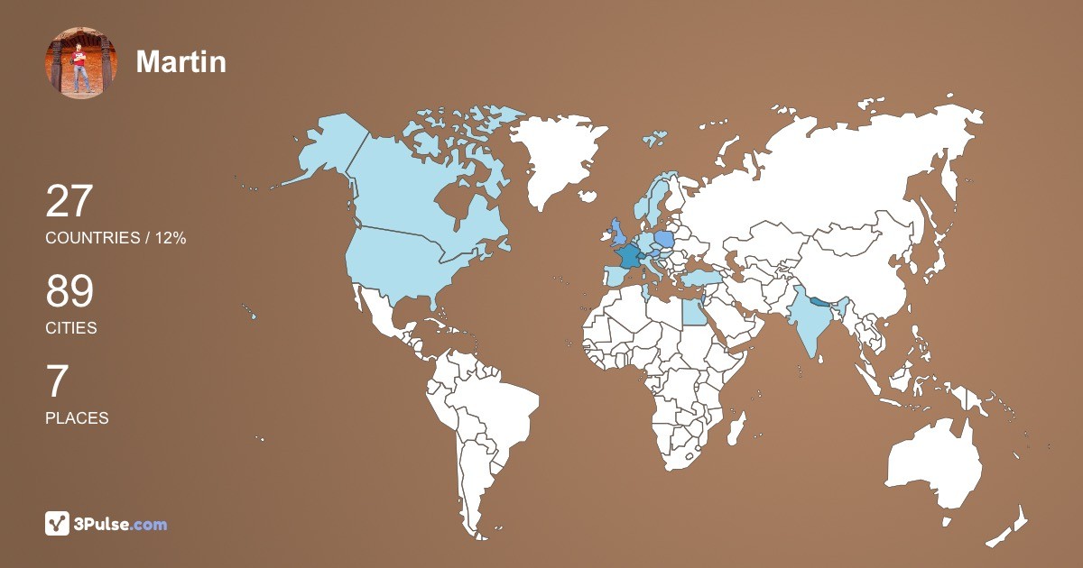 Martin Dieudo's Travel Map Image