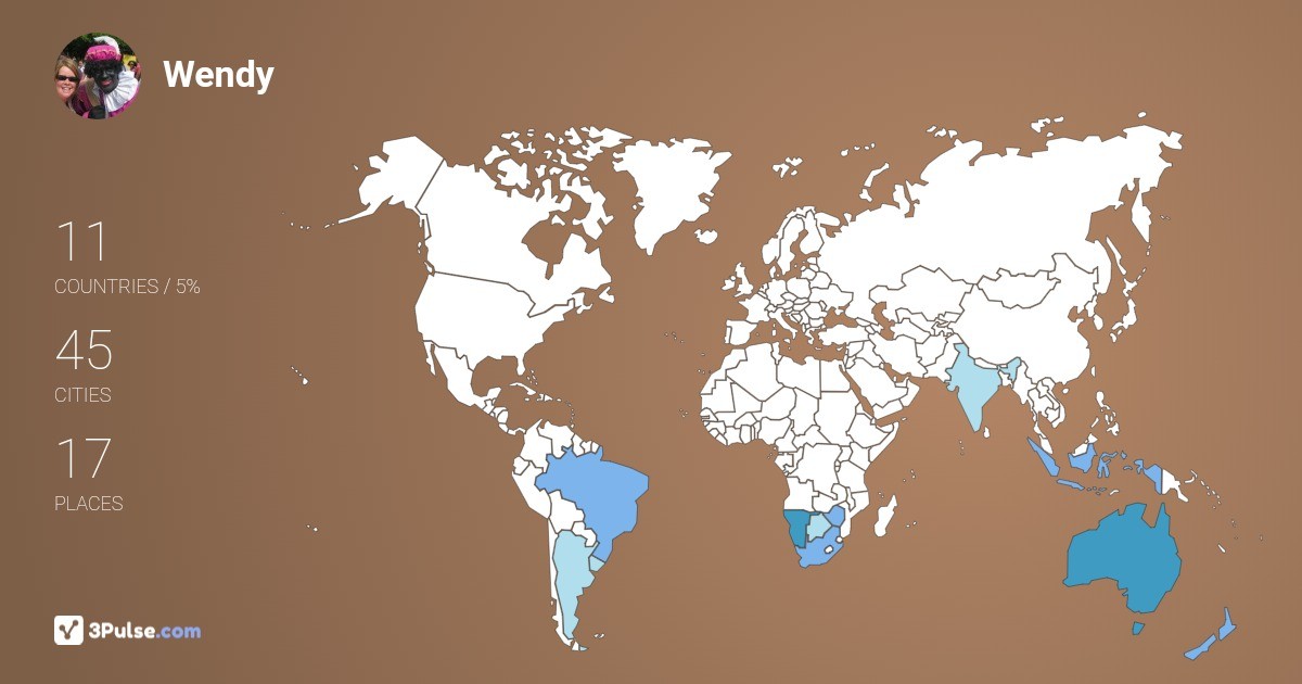 Wendy Van-Rijsewijk's Travel Map Image