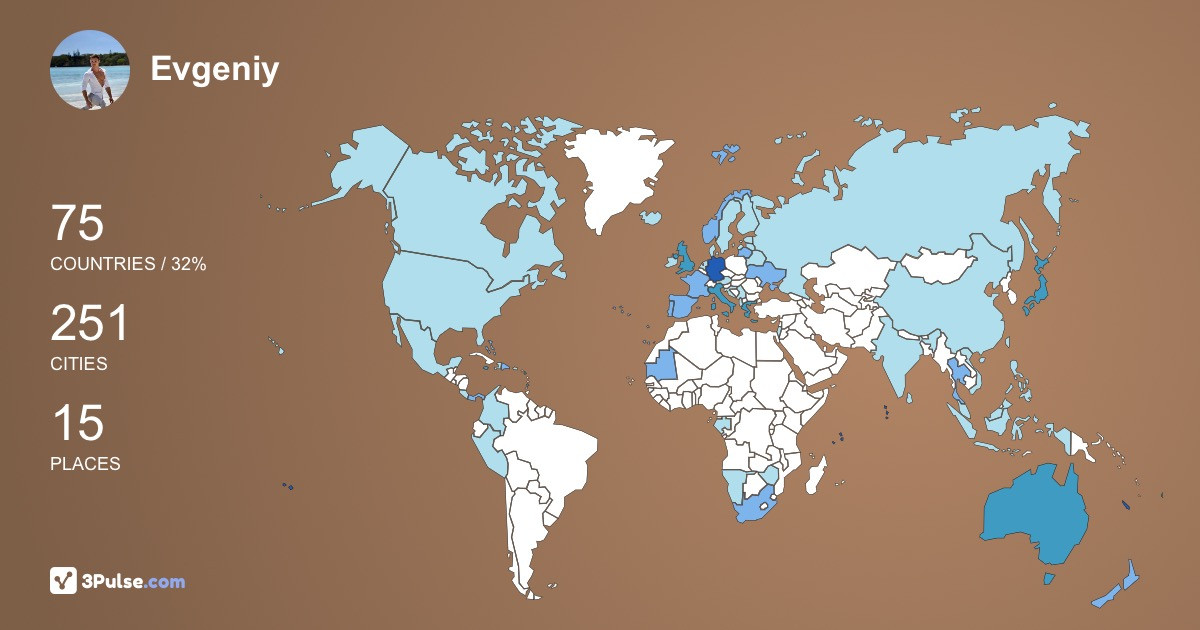 Изображение Карты путешествий Evgeniy Rudenko