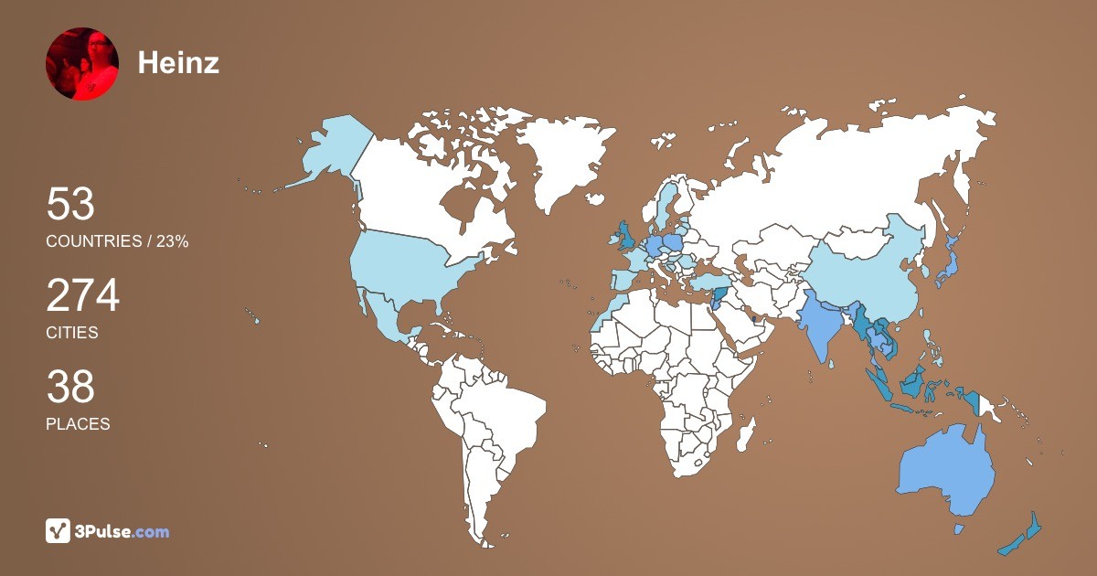 Heinz Wolfe's Travel Map Image
