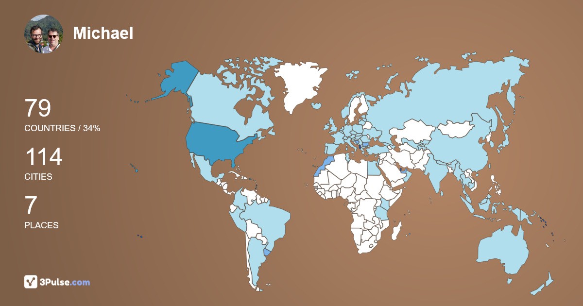 Michael Dickinson's Travel Map Image