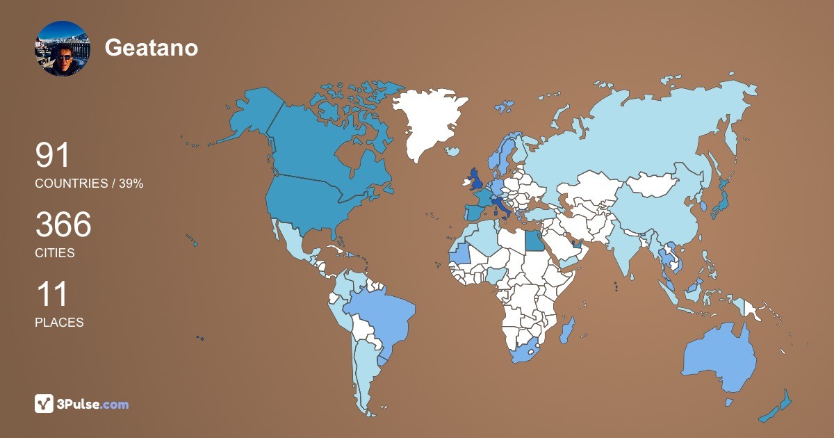 Geatano Mangano's Travel Map Image