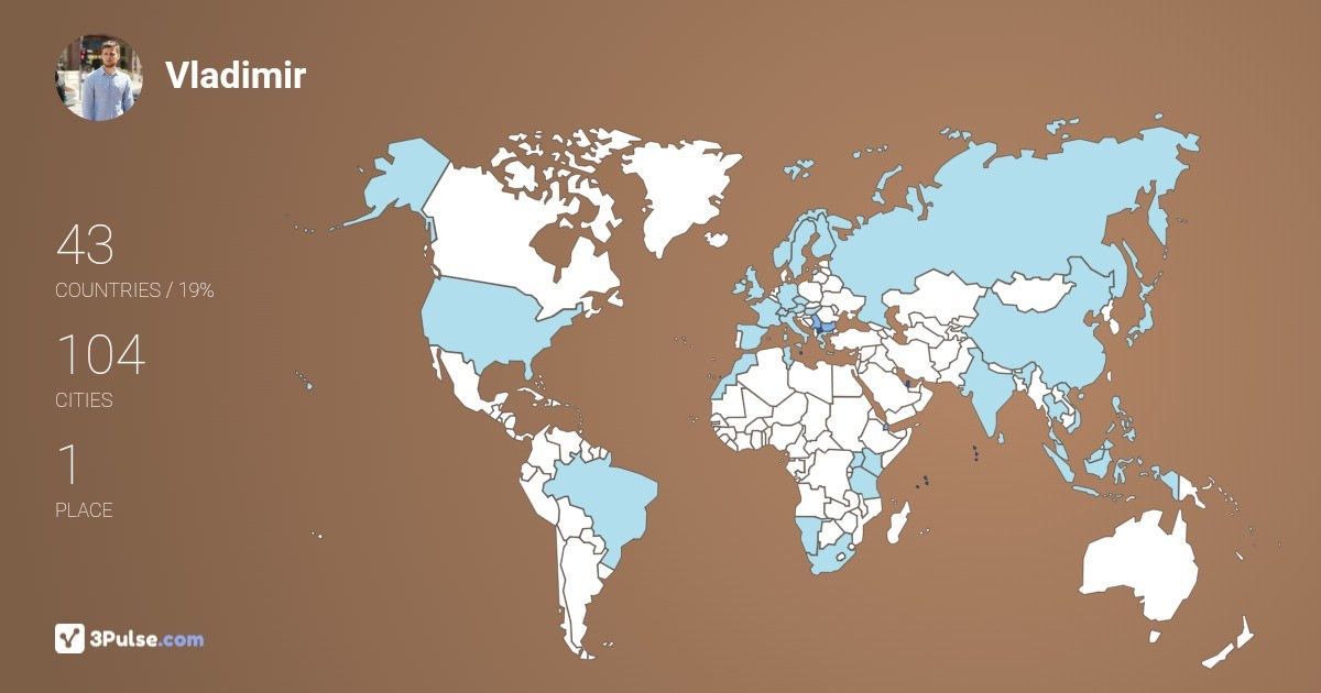 Vladimir Cekov's Travel Map Image