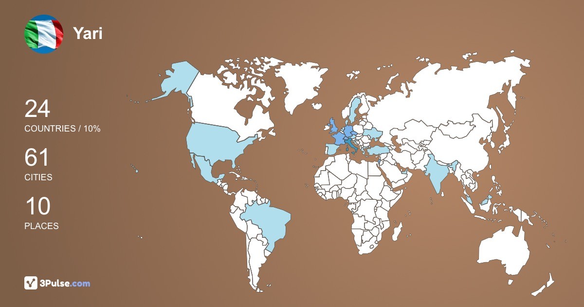 Yari Toninello's Travel Map Image