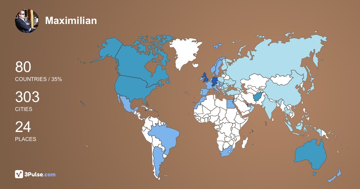 Maximilian Redwitz's Travel Map Image