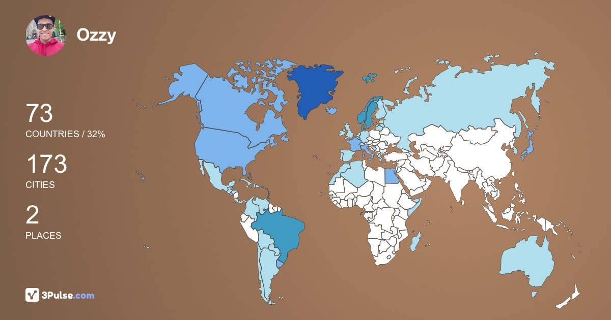 Ozzy Oliveira's Travel Map Image