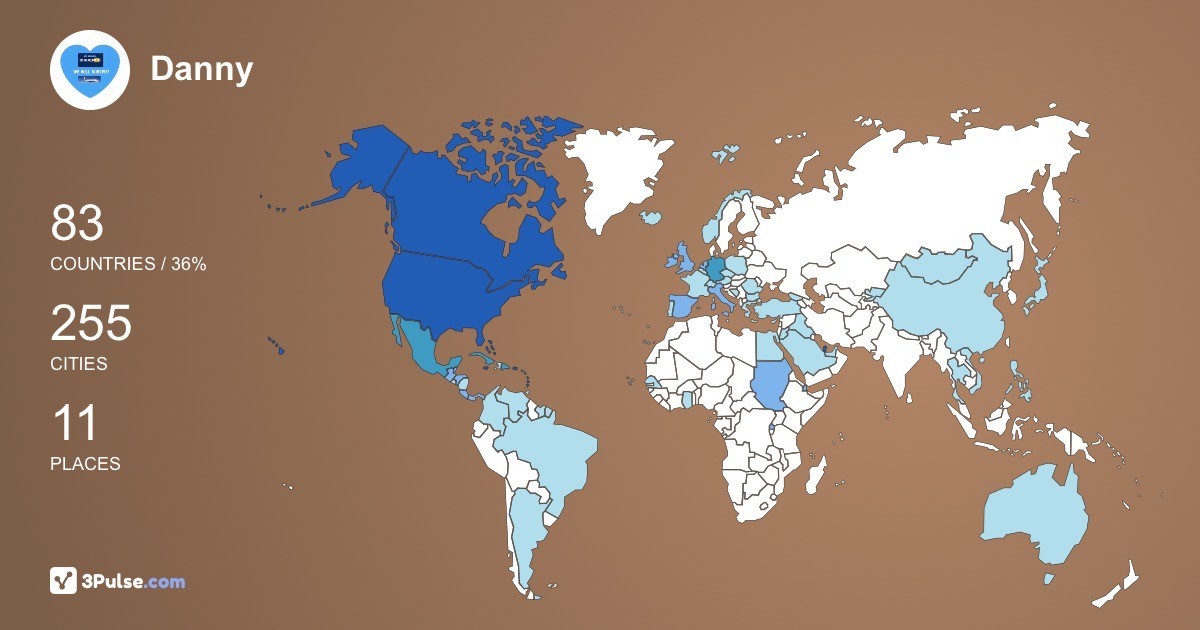Danny Zamora's Travel Map Image