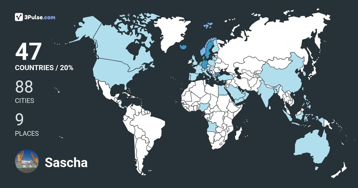 Sascha Raith's Travel Map Image