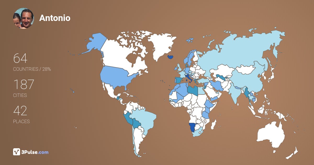 Antonio Pettinato's Travel Map Image