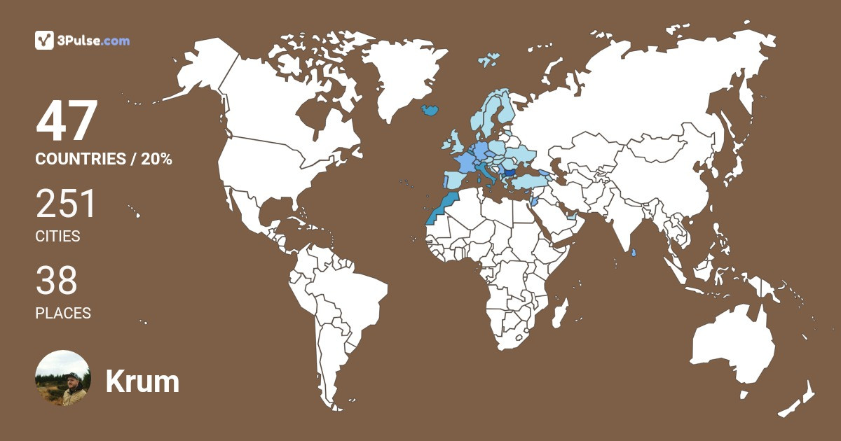 Krum Bojikov's Travel Map Image