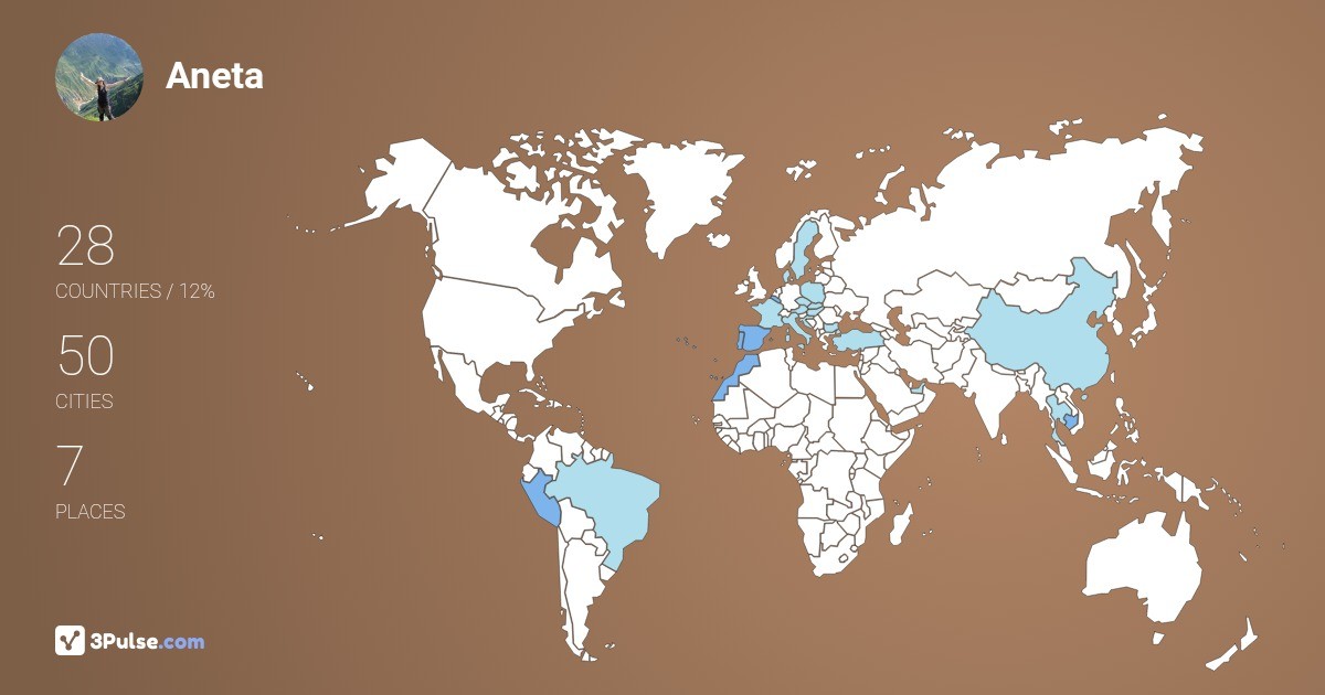Aneta Papierz's Travel Map Image