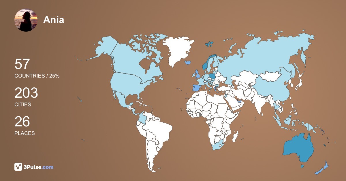 Ania Szczepaska's Travel Map Image