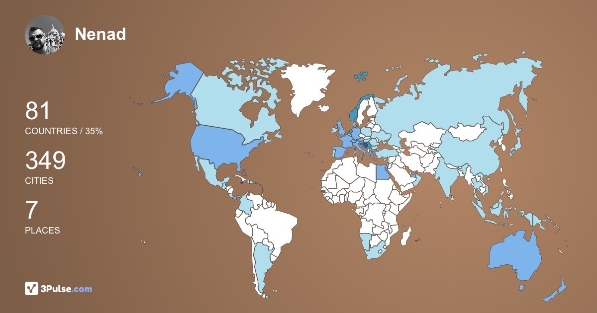 Nenad Solak's Travel Map Image