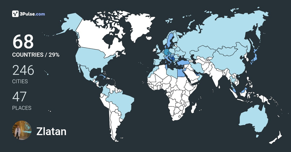 Zlatan Dedic's Travel Map Image