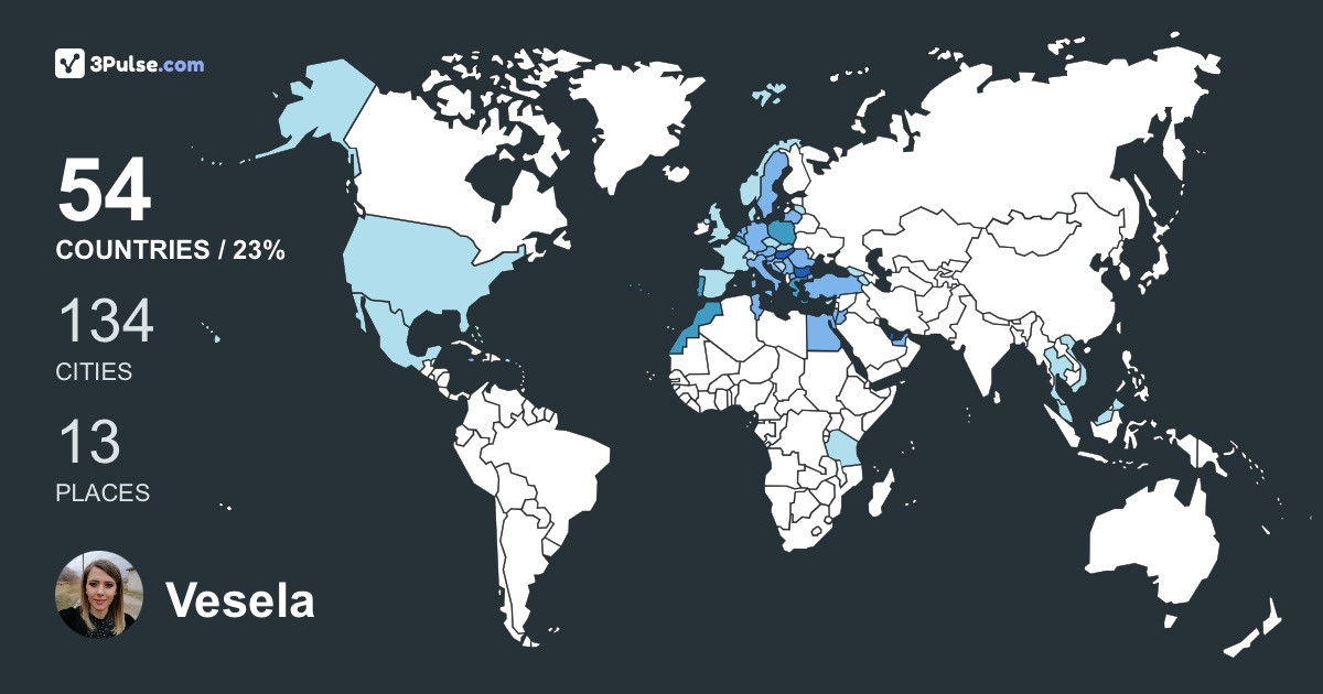 Vesela Zafirova's Travel Map Image