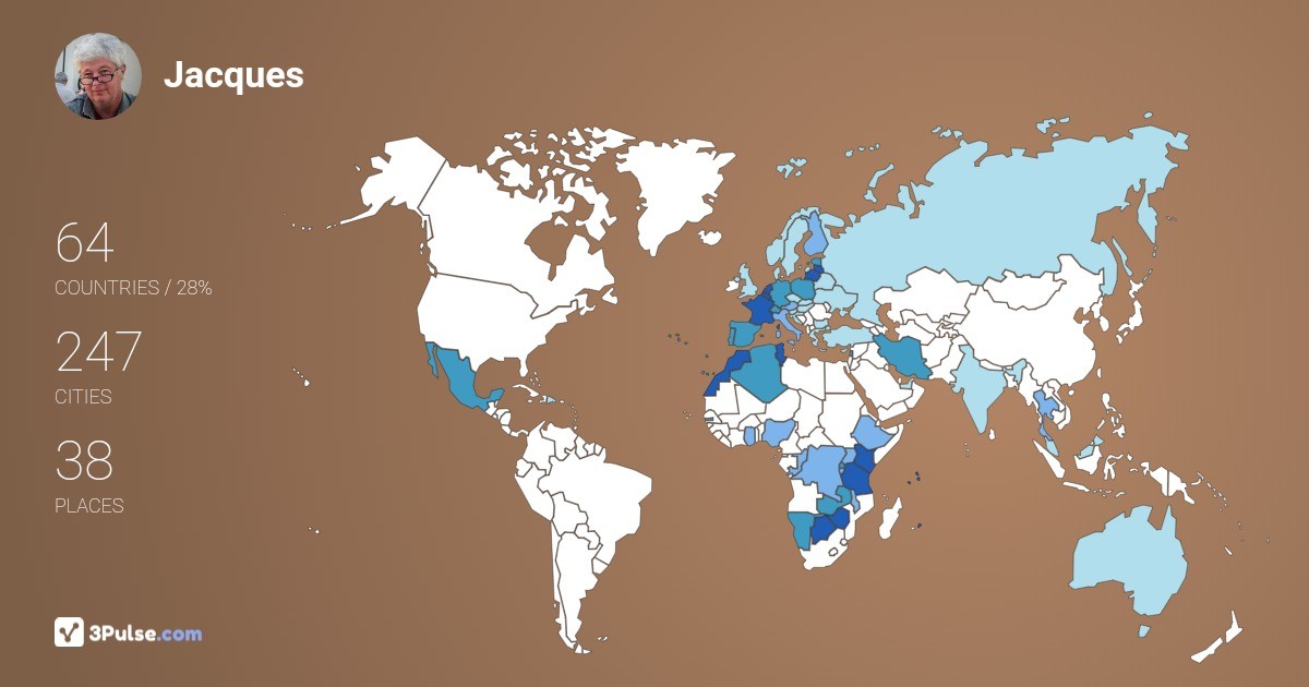 Jacques Barbier's Travel Map Image