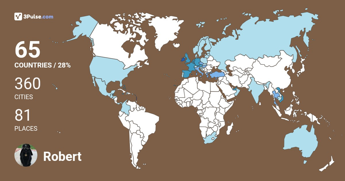 Robert Coughlin's Travel Map Image