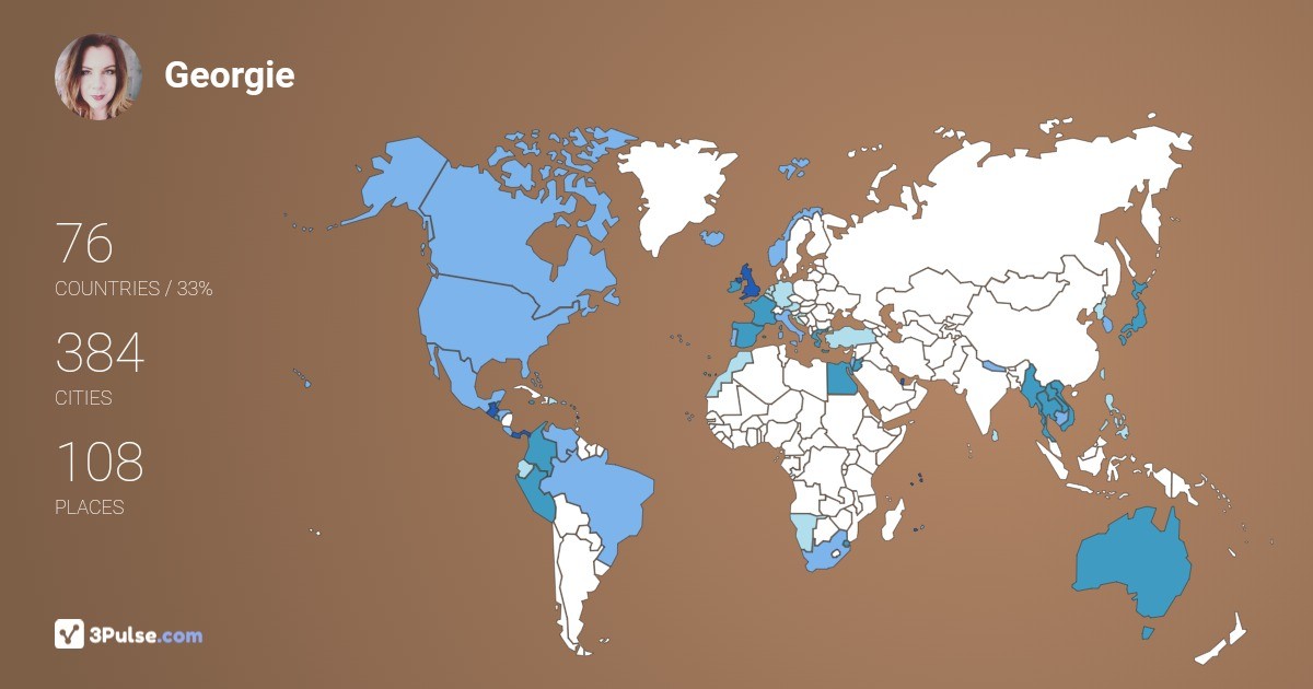 Georgie Shipp's Travel Map Image