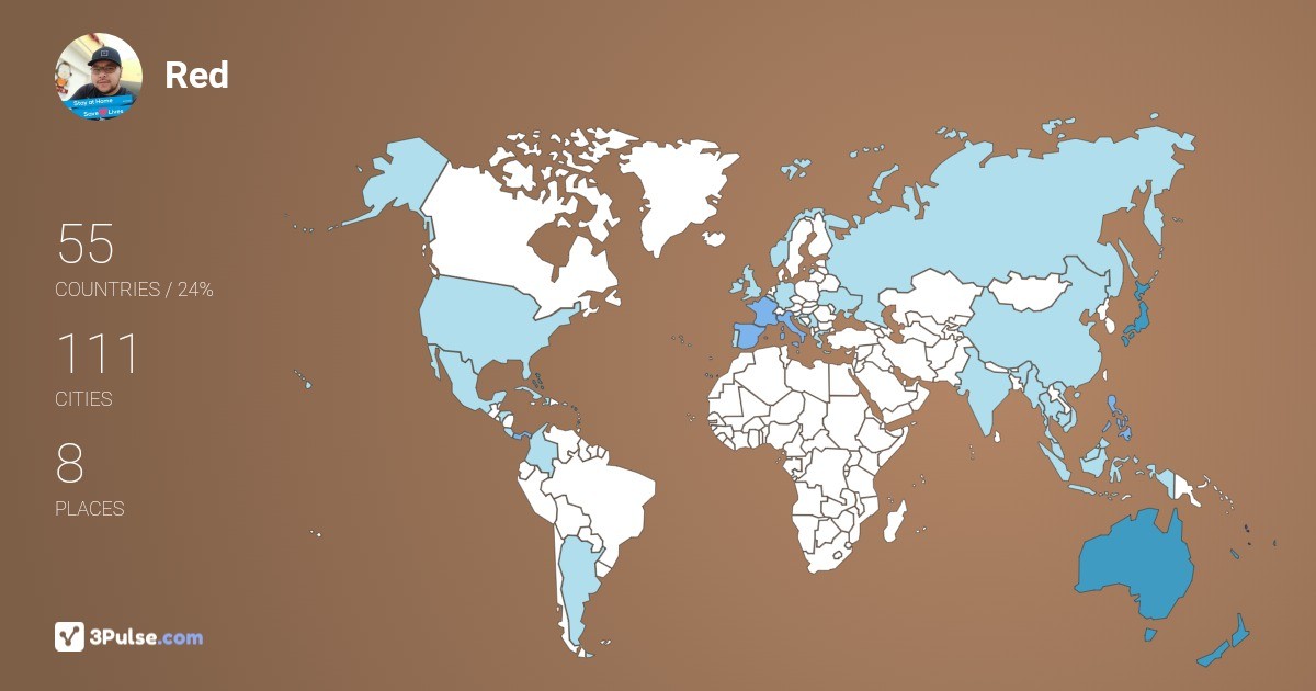 Red Redison's Travel Map Image