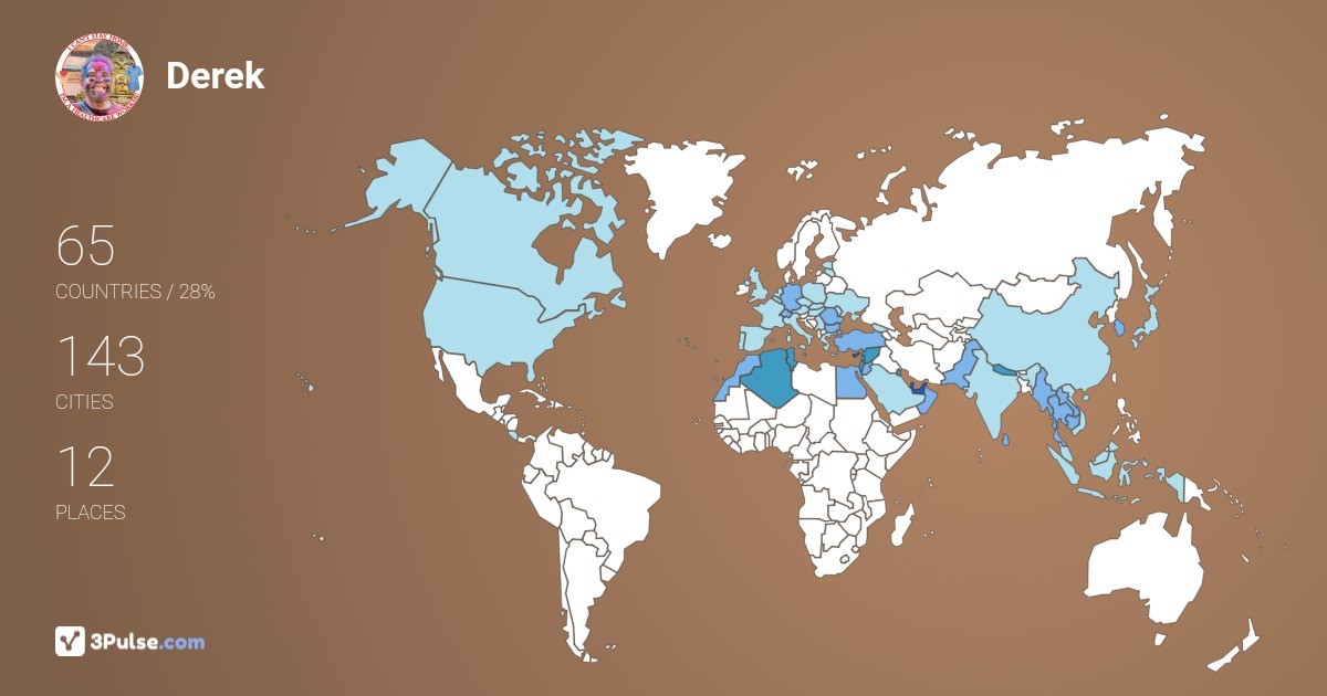 Derek Hendzel's Travel Map Image