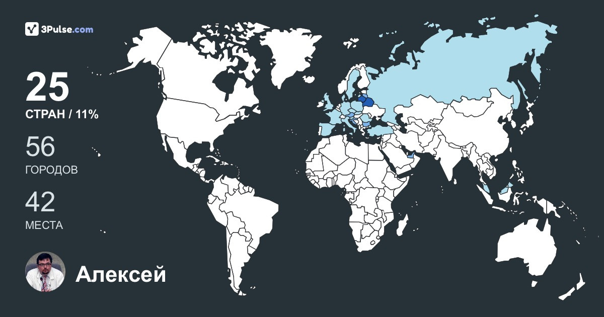 Изображение Карты путешествий Алексей Глинник