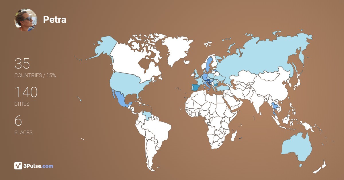 Petra Devcic's Travel Map Image