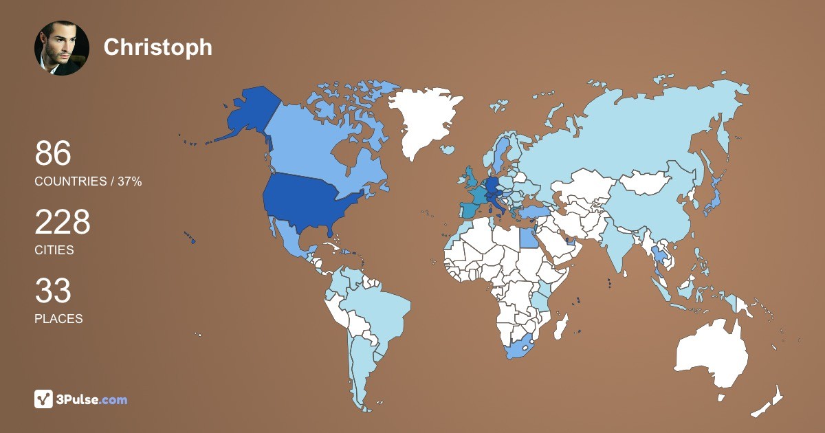 Christoph Scheiber's Travel Map Image
