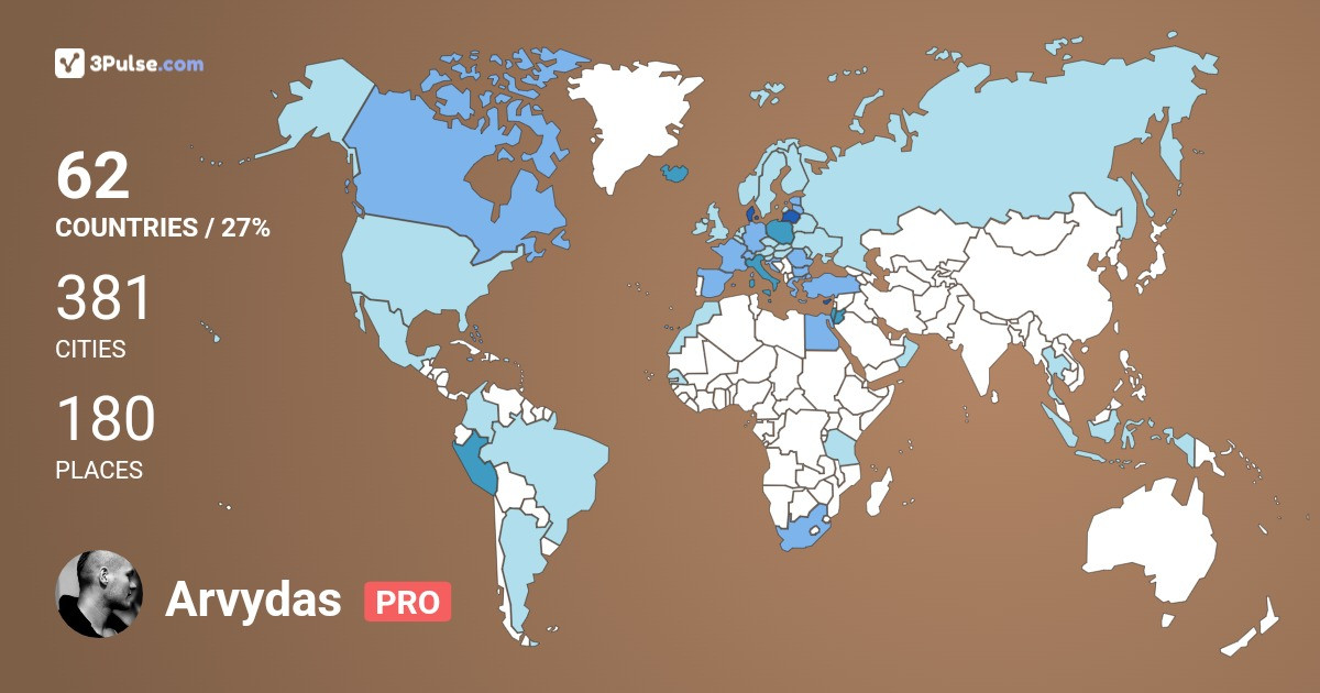 Arvydas Kranauskas's Travel Map Image