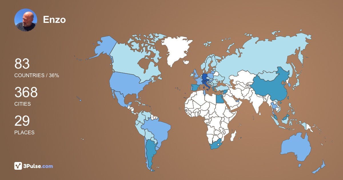 Enzo Scordamaglia's Travel Map Image