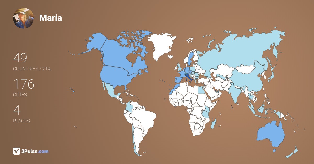 Maria Camerin's Travel Map Image