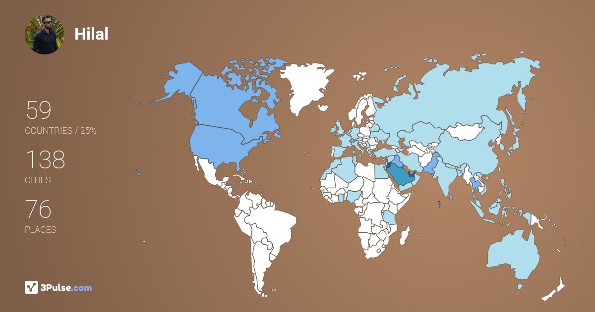 Hilal Alraji's Travel Map Image