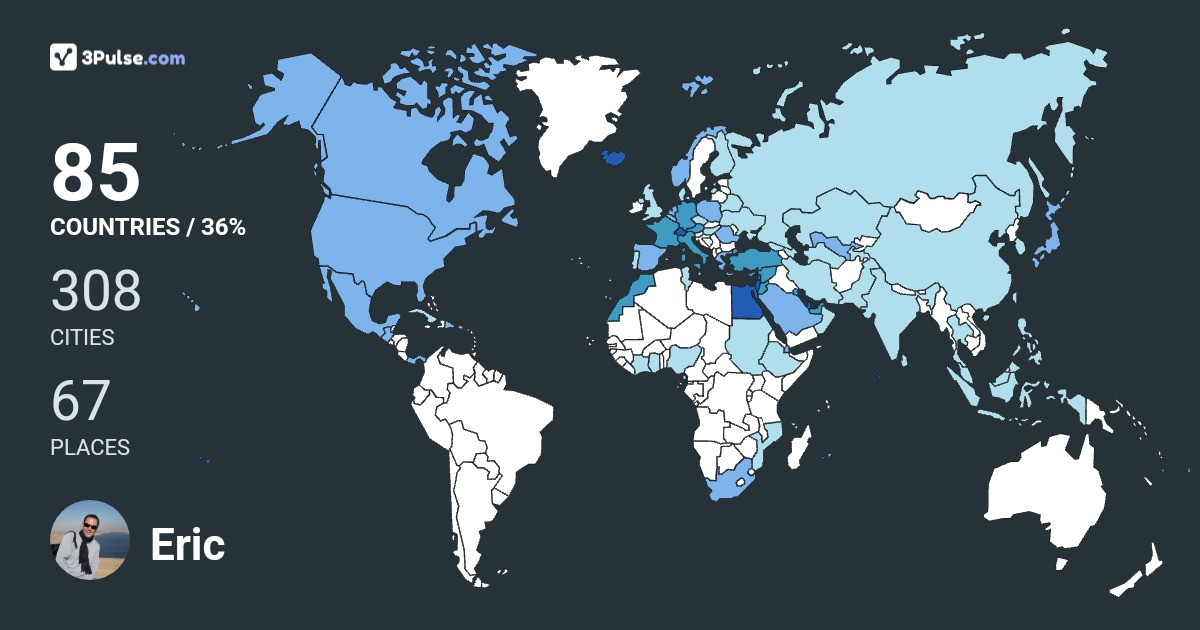 Eric Bronstein's Travel Map Image