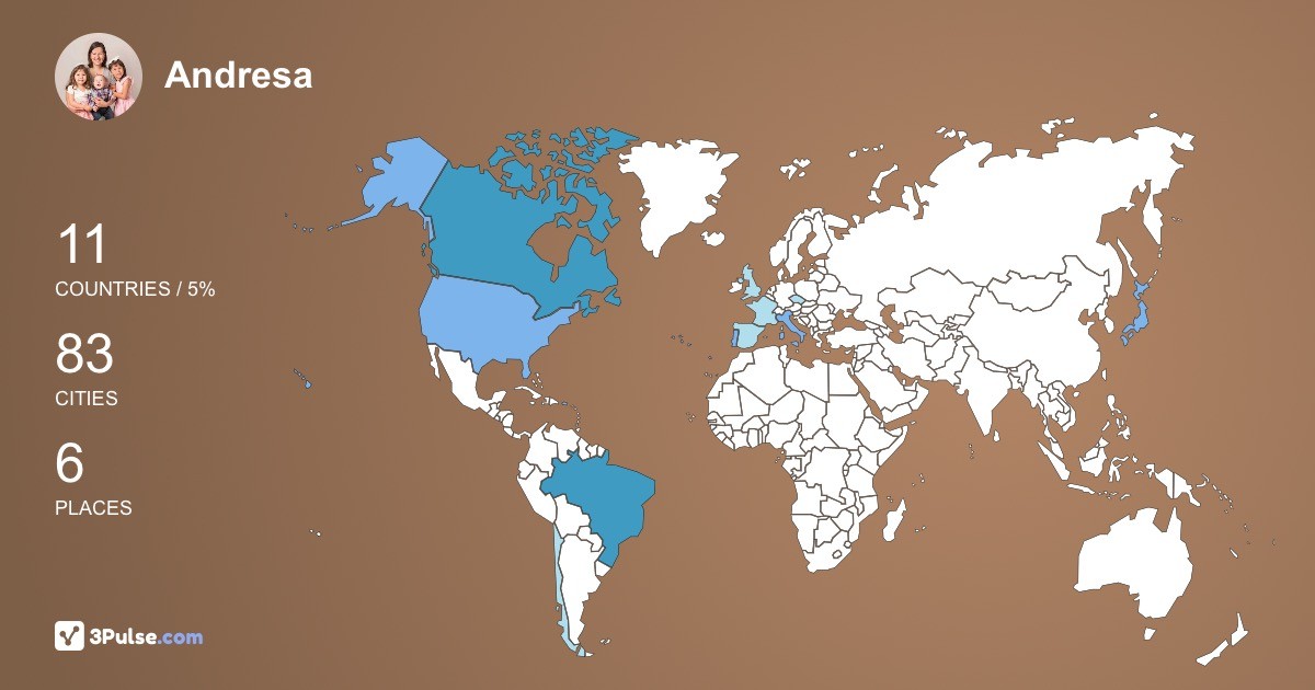 Andresa Kondo's Travel Map Image