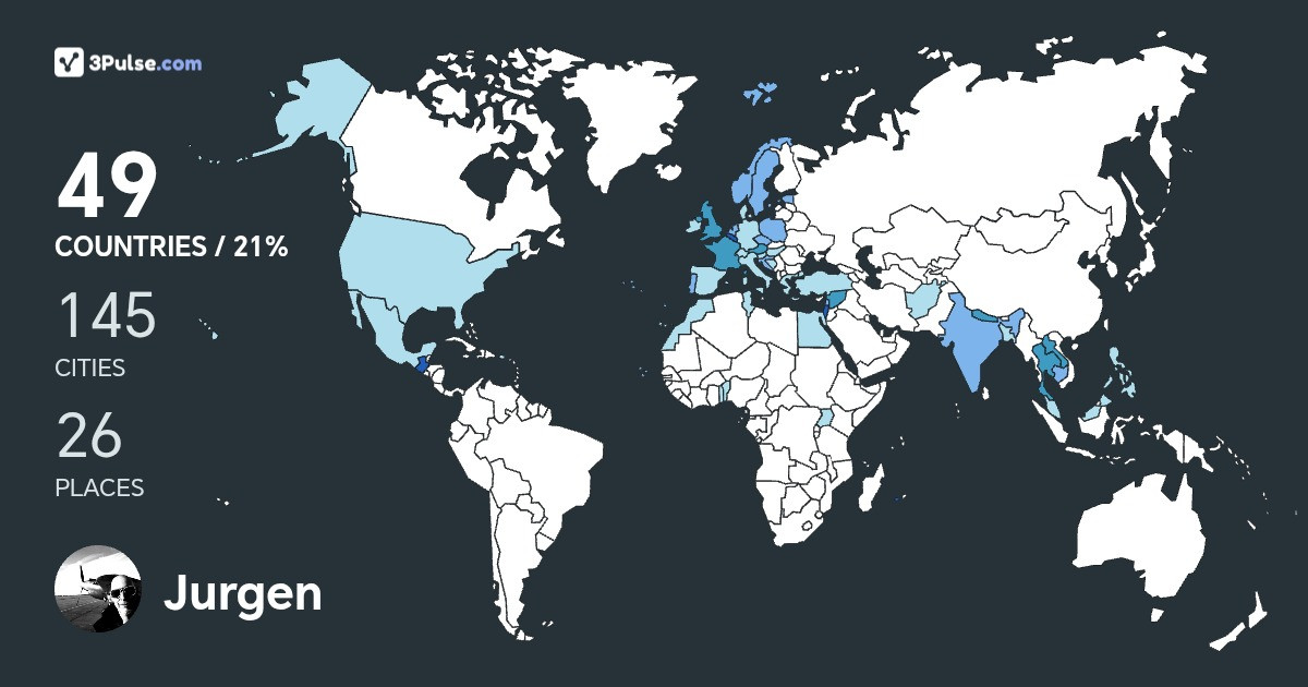 Jurgen van-Domburg's Travel Map Image
