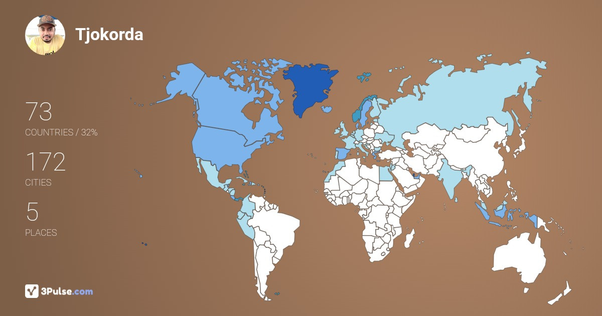 Tjokorda Wendrasmara's Travel Map Image