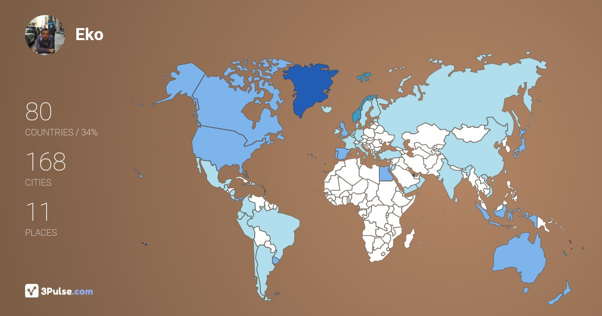 Eko Nugroho's Travel Map Image