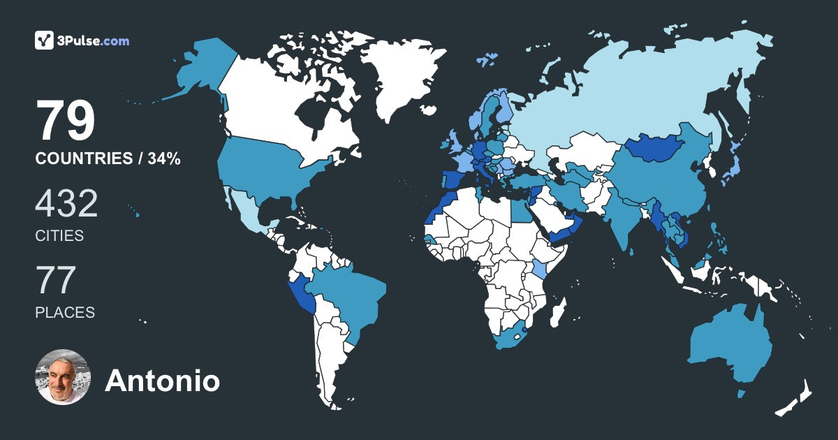 Antonio Dagostino's Travel Map Image