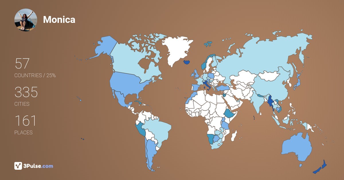 Monica Bianchi's Travel Map Image